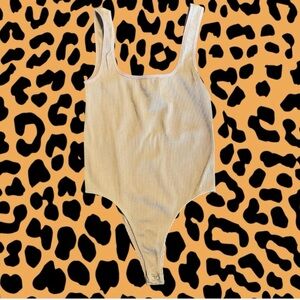 Cream ribbed bodysuit